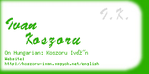 ivan koszoru business card